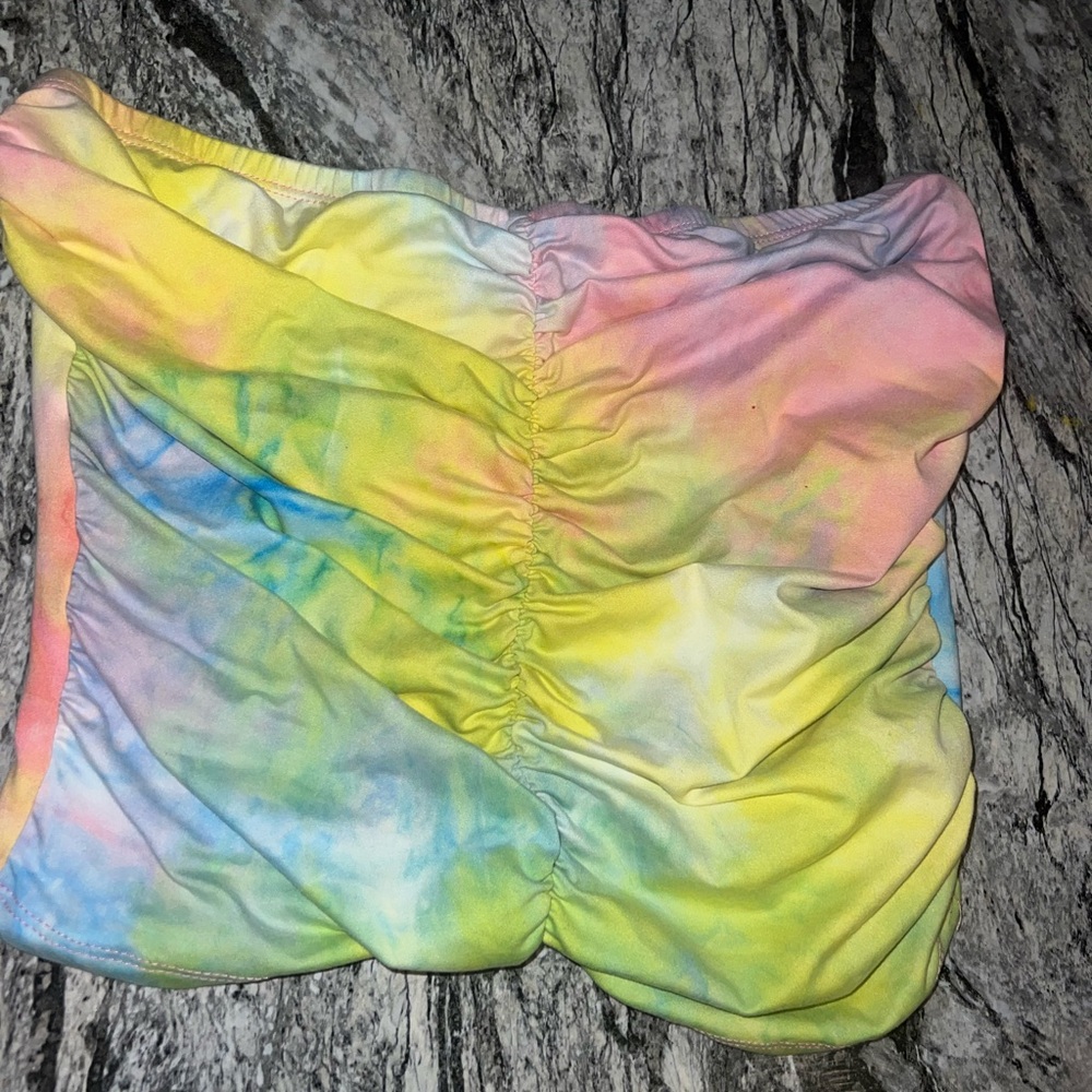 Fashion Nova Pastel Tie-Dye tube Top